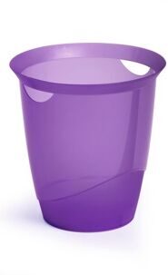 Корзина для бумаг Durable круглая 16л. прозрачный пластик фиолетовый